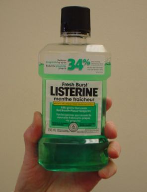 listerine bottle used in experiment